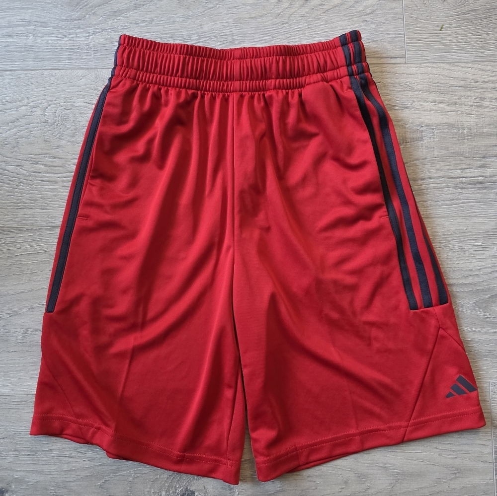 Adidas Men's Red and Black Athletic Shorts